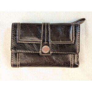 NINE & CO BRAND‎ CLASSIC Brown MULTI-COMPARTMENT TRI-FOLD WALLET SNAP